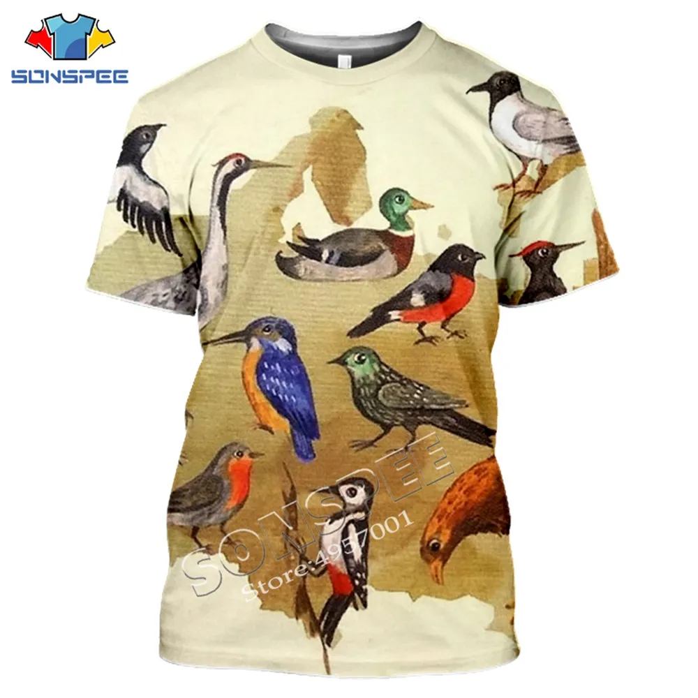 SONSPEE Summer Casual Men T-Shirt Insects Birds 3d Printing t shirts Unisex Pullover Tops Novelty Streetwear Funny Short Sleeve (4)