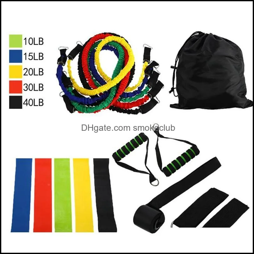 Resistance Bands Fitness Set Yoga Exercise Rubber Tubes Band Stretch Workout Expander Pull Rope Home Gym Equipment