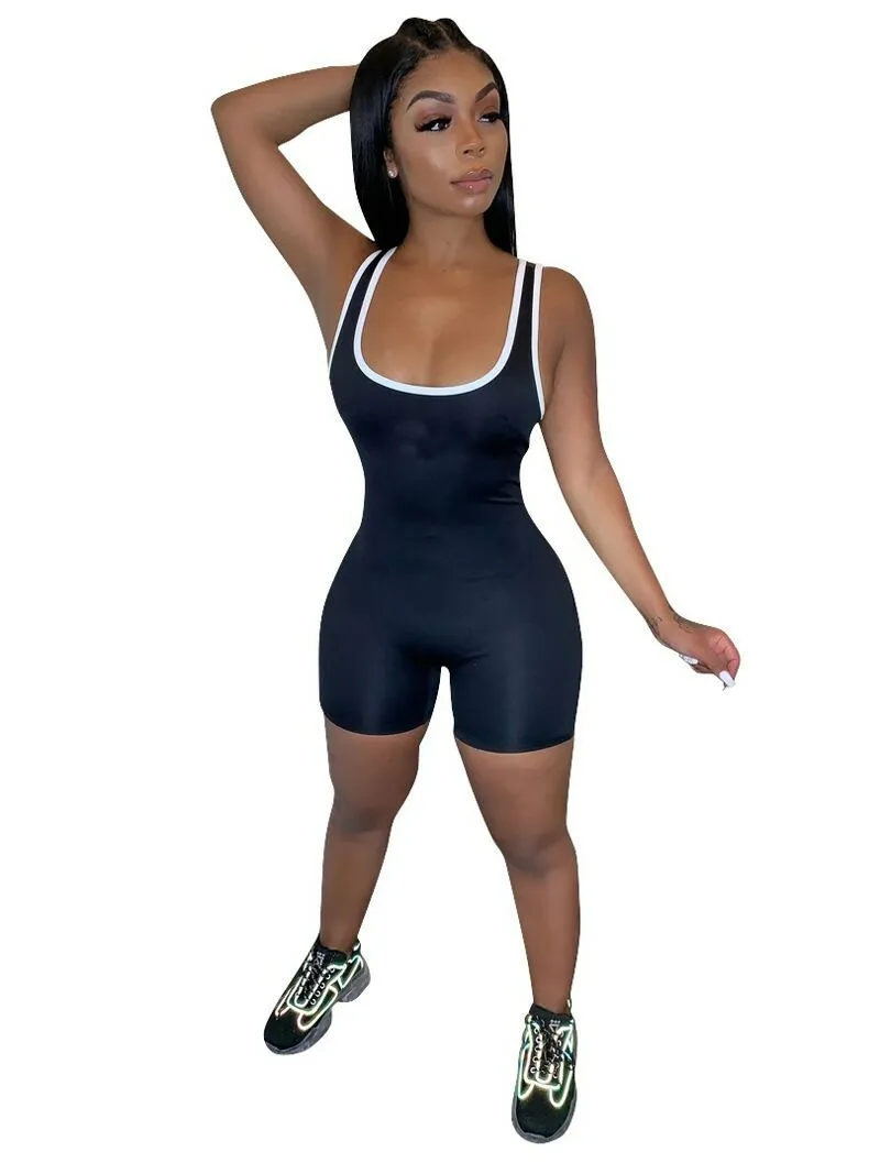 Sports jumpsuits yoga sport kostymer sommar stretchig romper pyjamas playsuits bodysuit väst kropp byxor
