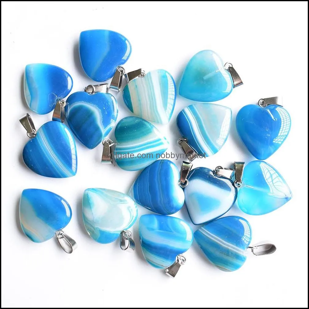 natural stripe onyx heart shape charms pendants for jewelry making diy earrings necklace