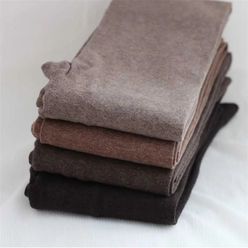 Winter Cashmere Tight Autumn Cotton Warm Tights Full Foot Female Thick Pure Color Sim Pantyhose Cute 211204