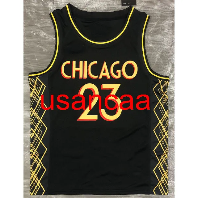 M￤ns broderade 23# Michael 2021 New Black Basketball Jersey S M L XL XXL