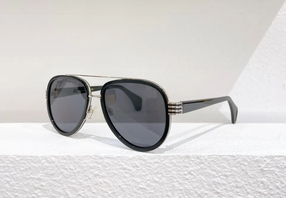 0447 남자 회색 렌즈 패션 태양 안경 UV400 보호 안경 상자를위한 골드 블랙 파일럿 선글라스