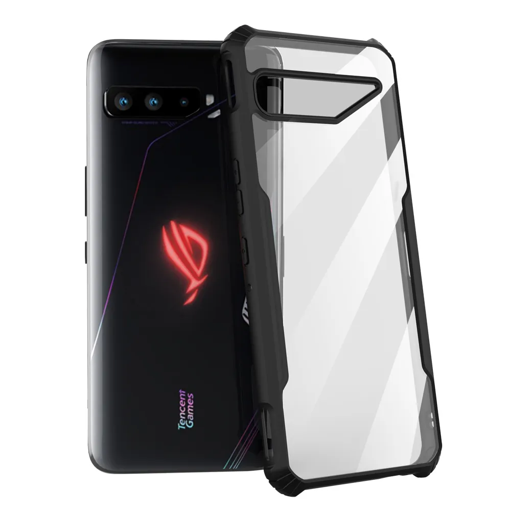 Корпус Zshow для ASUS ROG Phone Phone 3 Armor TPU Рама TPU с четким ПК Back Air Trigger Совместимая удивительная защита от падения