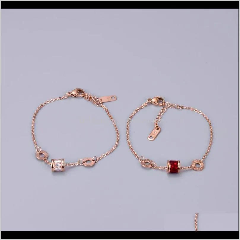 roman number bracelet for sister fashion elegant woman girl gift rose gold color titanium steel jewelry beaded, strands