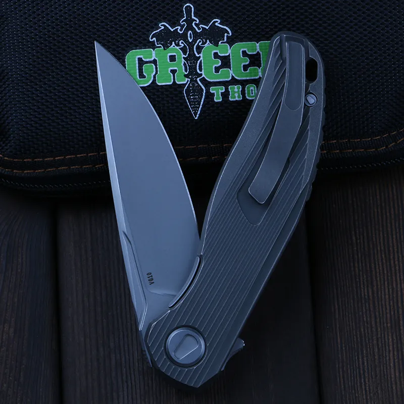 Green thorn Stellar TC4 titanium handle VG10 blade outdoor camping hunting practical folding knife EDC tool6537465