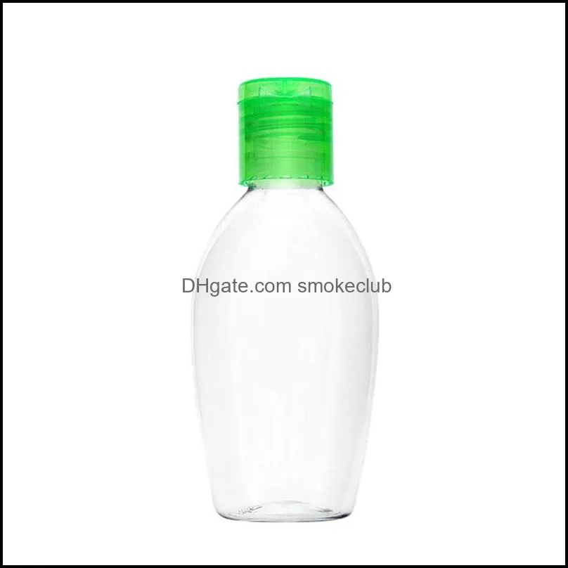 50ml Hand Sanitizer Bottle Empty Hand Wash Bottles PET Plastic Bottle For Disinfectant With Flip Cap Green White