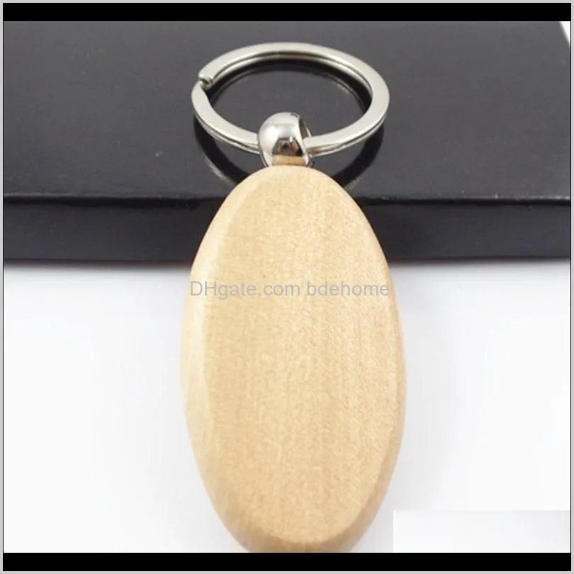40 pcs blank wooden key chain diy wood keychains key tags gifts yellow,20 pcs oval & 20 rectangle80 q2