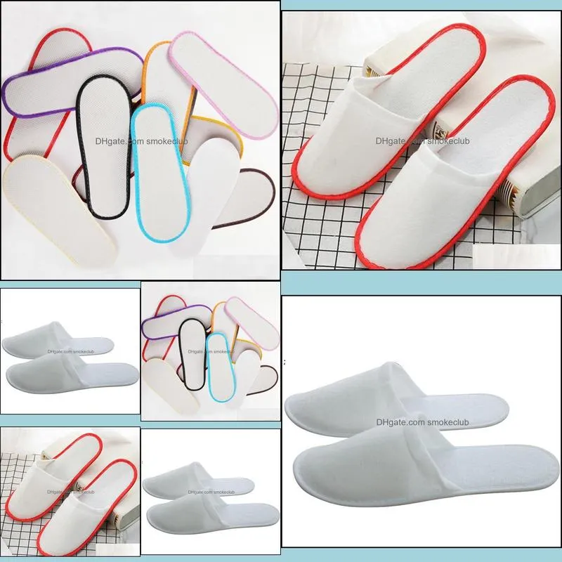 Travel Hotel SPA Anti-slip Disposable Slippers Home Guest Shoes Multi-colors Breathable Soft Disposable Slippers LLE8034