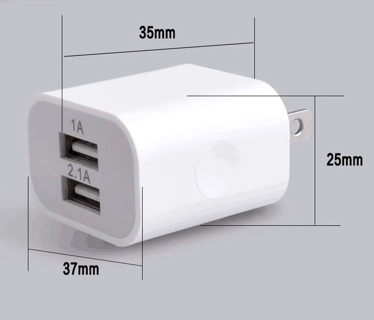 Chargeur USB 2 Ports pour Samsung, Apple, Huawei, Xiaomi, Sony