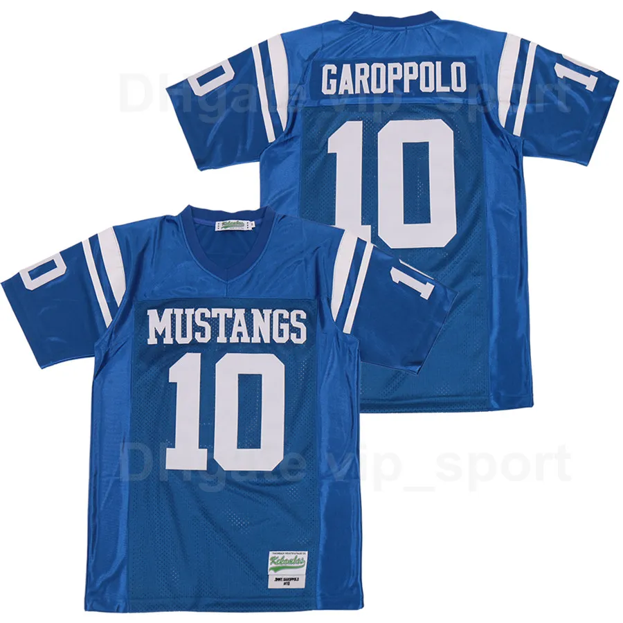 Lise Meadows Mustangs Futbol 10 Jimmy Garroppolo Jersey Blue Team Renk Spor Saf Pamuk Ed Nefes Alabilir En Kaliteli Erkek Satış