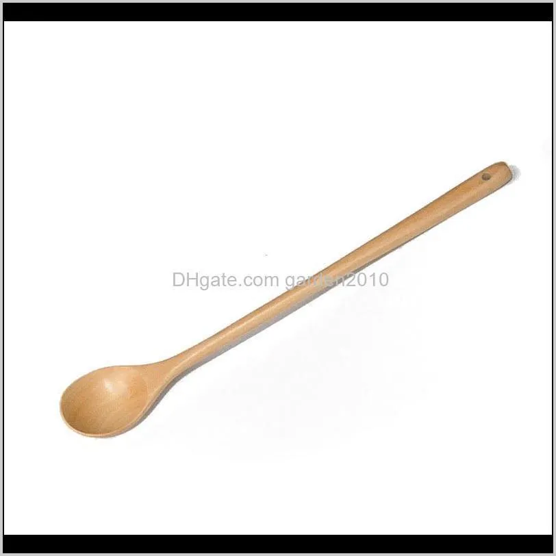 33*5cm long handle wooden spoon natural wood coffee spoons lengthening stirring spoon