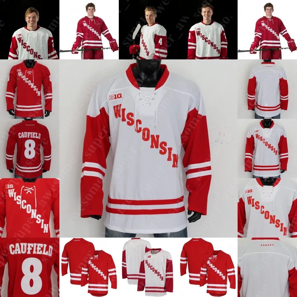 Camisa de hóquei Wisconsin Badgers Brian Elliott Mike Eaves Mark Johnson Theran Welsh Tony Granato Shane Connelly Joe Pavelski Justin Schultz Ryan Suter McDonagh