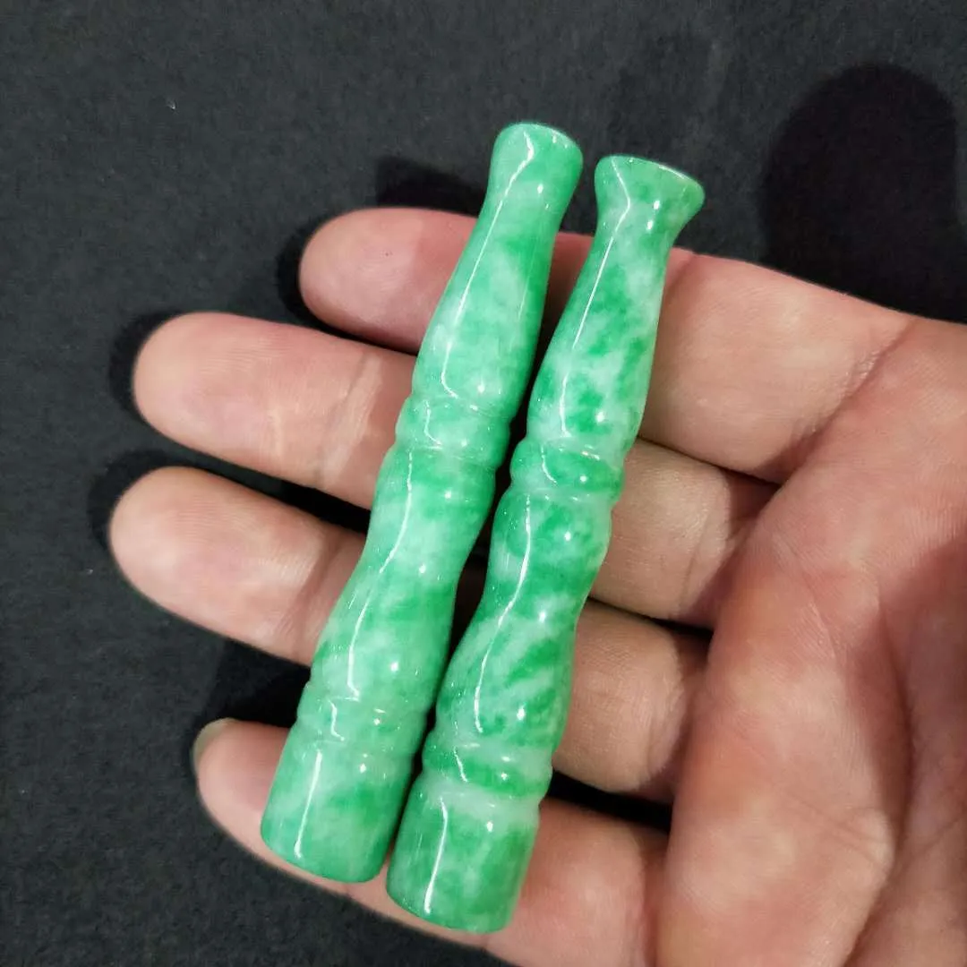 Factory Price Wholesale Burma Jade Bashan Jade Cigarette Holder Jade Cigarette Holder Filter Tip Plaything