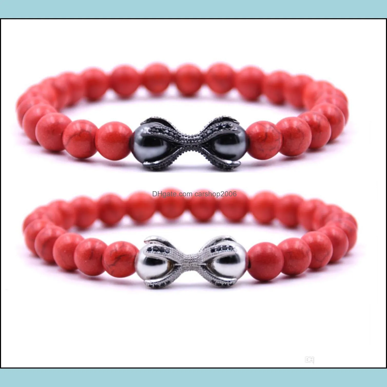 Lava beads micro-inlaid zircon natural bracelet handmade couple two yoga cure aura bracelet