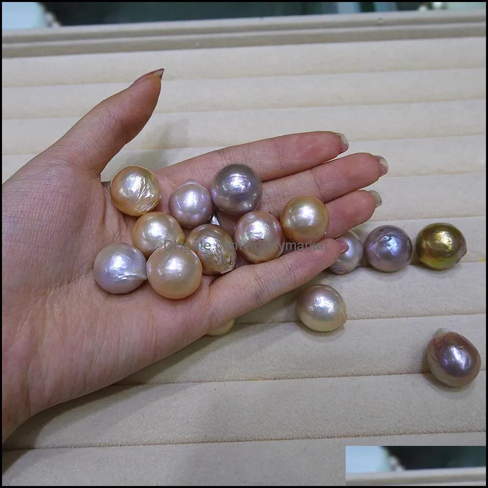 Pearl Loose Beads Jewelry Diy Unusual Yellow Purple Baroque Edison Natural Big 9-12Mm Of Aessories Wholesale Drop Delivery 2021 Hri5H