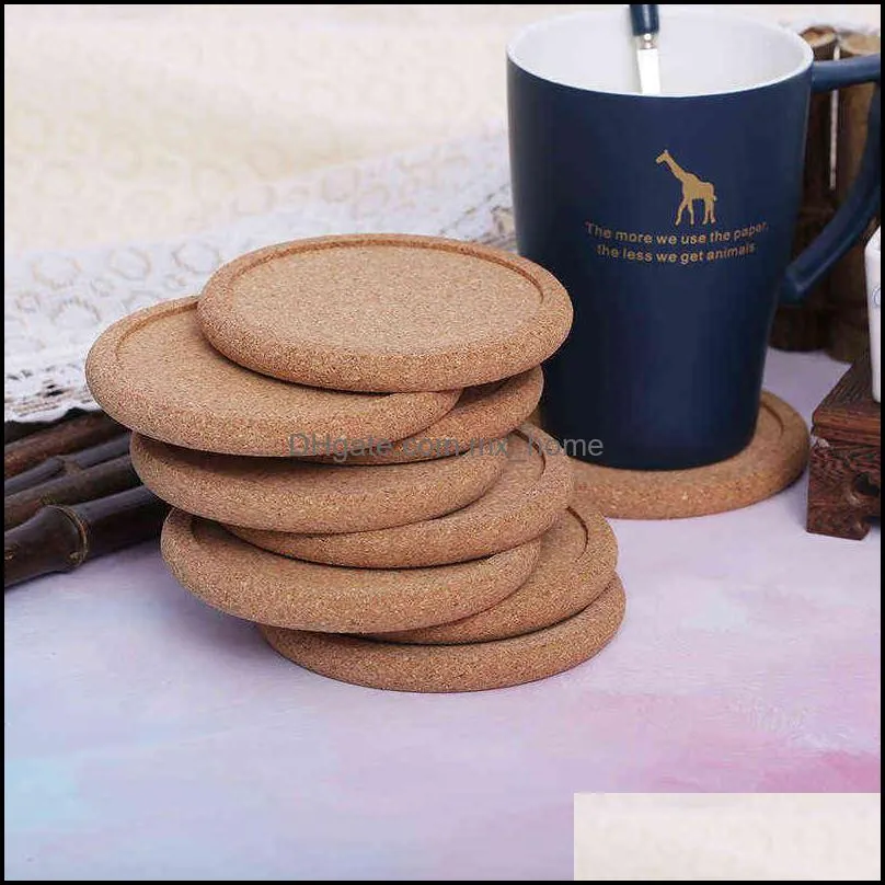 Mat pads Round cork coasters 5 Coffee Cup Coasters drinks tea table cloth decorative pad support (without box) J0907