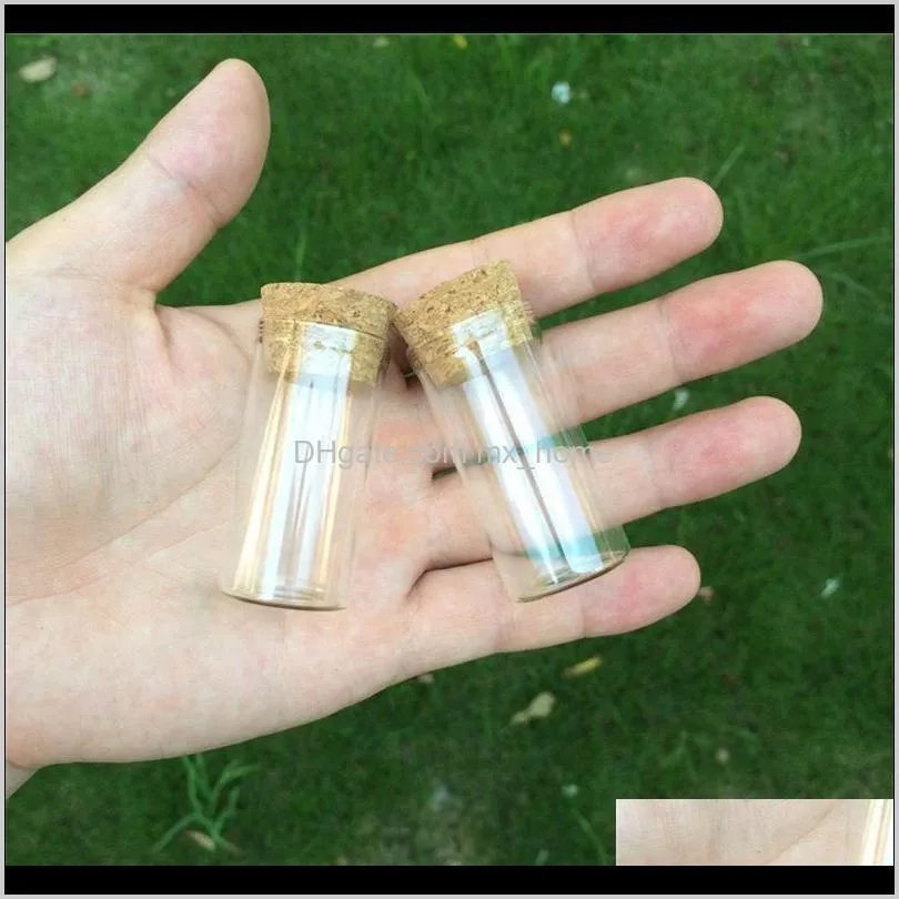 10ml small test tube with cork stopper glass spice bottles container jars 24*40mm diy craft transparent straight glass bottle hha1550