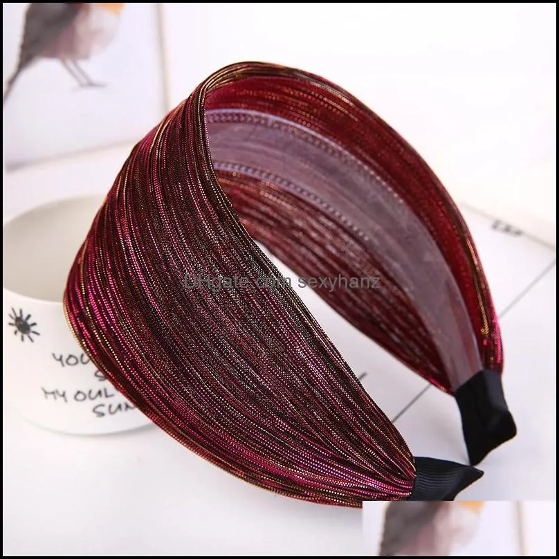 Cerchietti Gioielli Gioielli Stile coreano Fascia per capelli a tesa larga in pizzo Stampa per donna Fascia per capelli Er Capelli grigi Corea Traspirante Forcina Copricapo Goccia