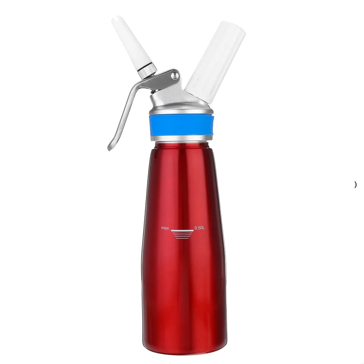 500 ml Aluminium-Sahnepistole für frische Sahne, Aufschäumer, Ladegeräte, Schaum, Dessert, Sahnespender, Whipper, Kuchenherstellung, Dekorationswerkzeug ZZA7867