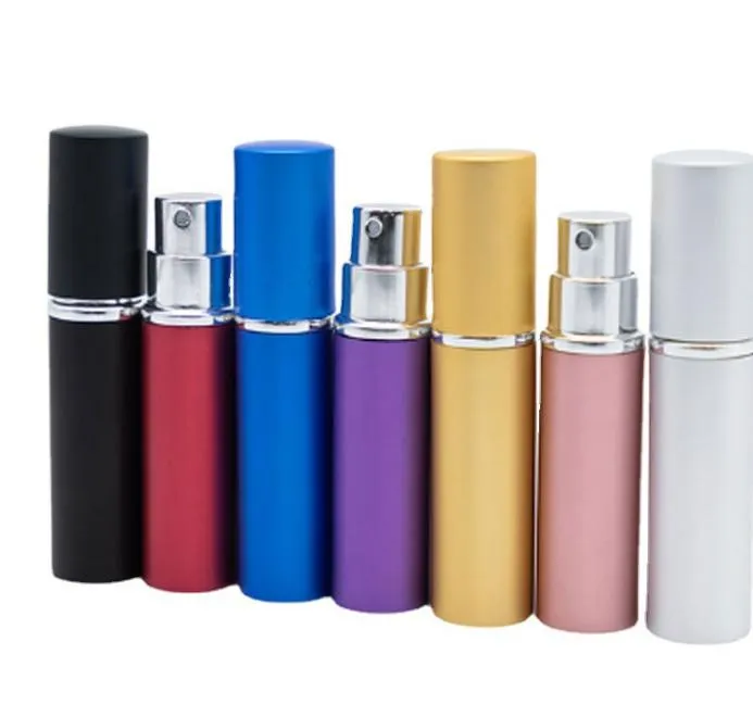 Fontes de festas 5ml Spray Perfume Botaca Portátil Metal Case Mini Perfumes Sub-engarrafamento Atomizador Compacto Scent Travel Recarregável