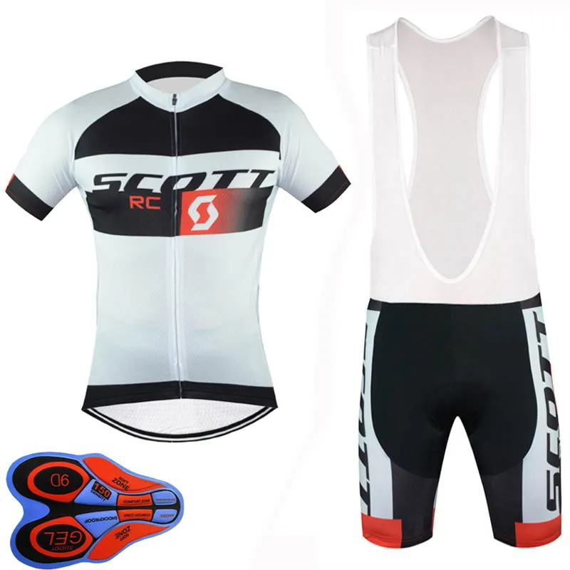 Herren Radfahren Jersey Set 2021 Sommer Scott Team Kurzarm Bike Hemd BIB Shorts Anzüge Schnell trocken Atmungsaktive Rennkleidung Größe XXS-6XL Y21041070