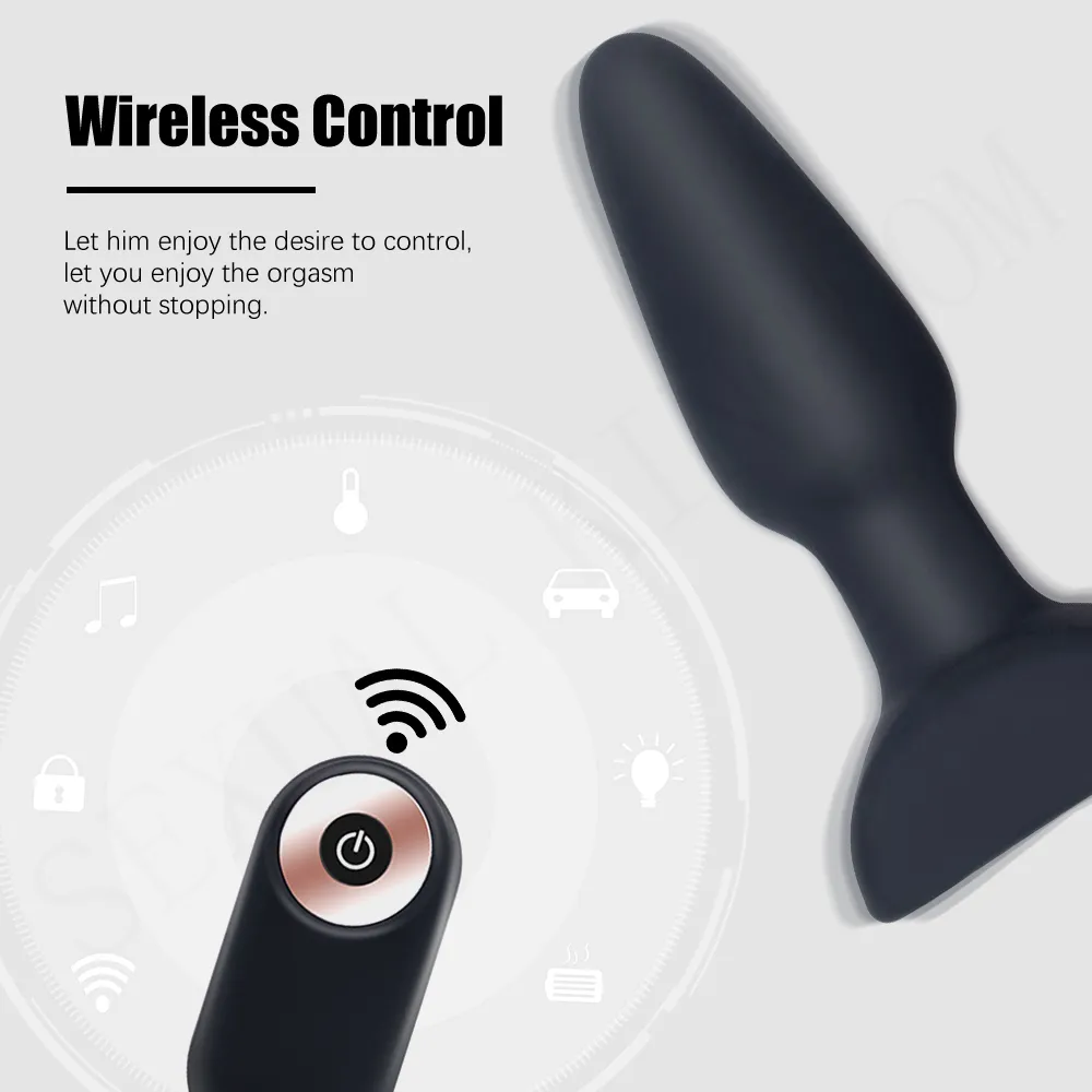 Massage Magnetism Vibrator Remote Control Anal Plug Handheld Butt Plug Vagina Masturbator Prostate Massage 18 Vuxen Sex Toys For Par
