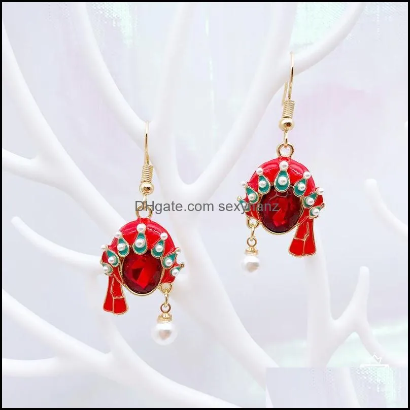 Dangle & Chandelier Vintage Peking Opera Earrings With Chinese Characteristics For Women And Couple Bride Jewelry Anniversary Gift Drop Deli