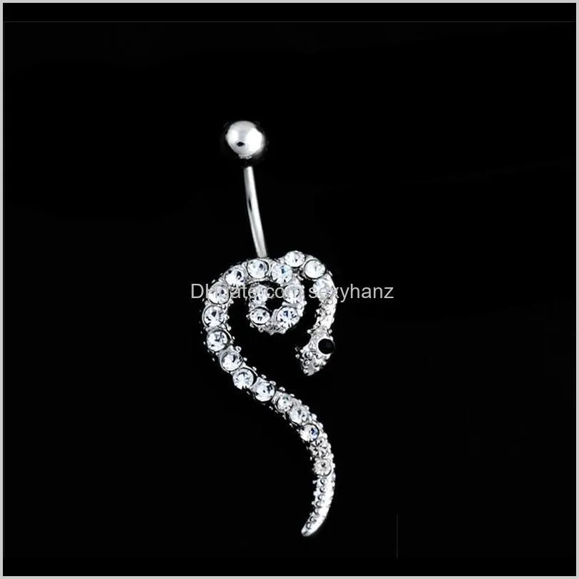 d0701 (1 color ) clear colors snake style belly button ring navel rings body piercing jewelry dangle accessories fashion charm