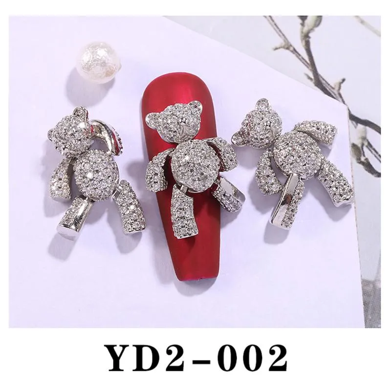 Luxury 3D Gold Bear Nail Decoration Set With Zircon Crystals And Rhinestone  Charms From Sophine07, $31.52