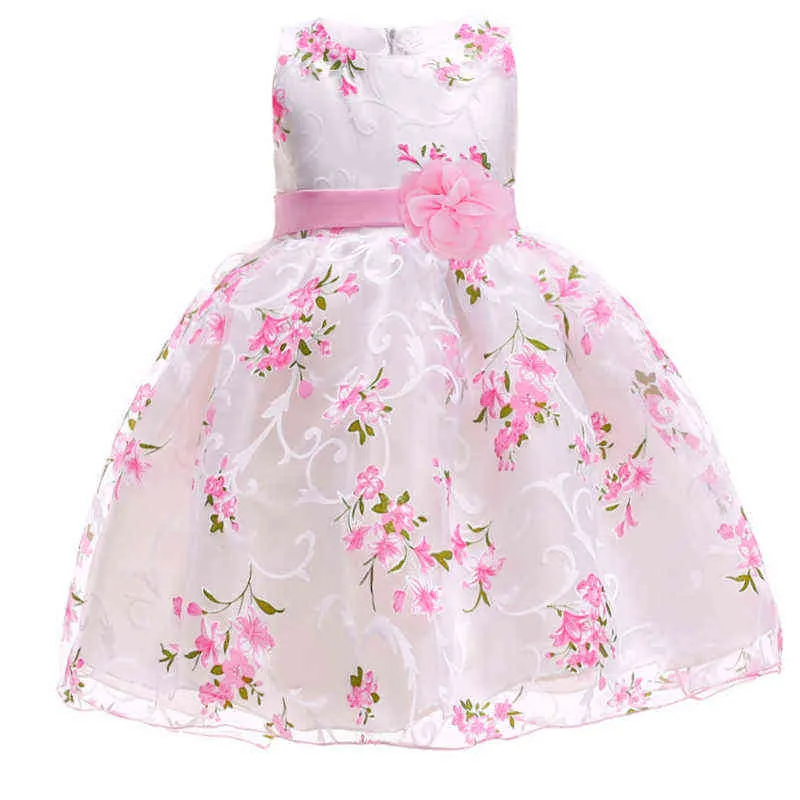 2021 Estate Vestito Dalla Ragazza di Fiore Di Compleanno Rosa Abiti Da Principessa Del Bambino Per I Bambini Delle Ragazze di Nozze Adolescenti Vestiti Del Partito Abiti Infantis G1129