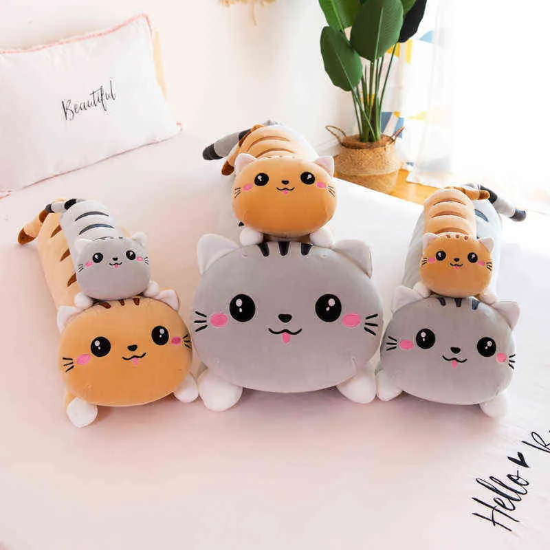 50-130cm Cat Pillow Plush Toy Gift Doll Sleeping Pillow Girl Girl Doll Doll Creative Christmas Gift