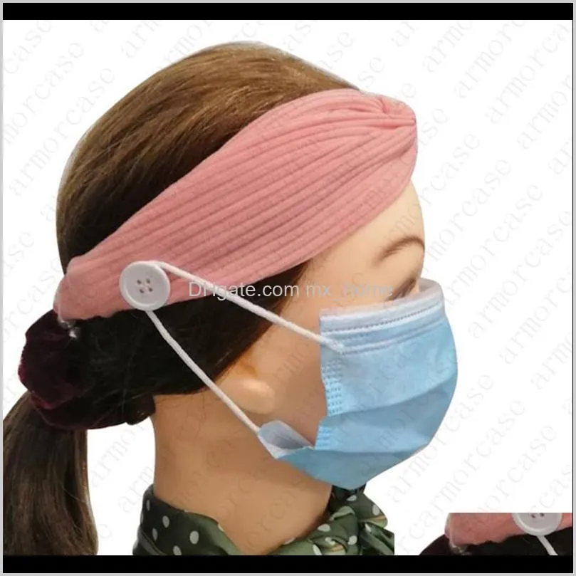 solid elastic headbands hairband hair wraps for women with masks button sweat gym sports hairbands hairlace headwear accessories