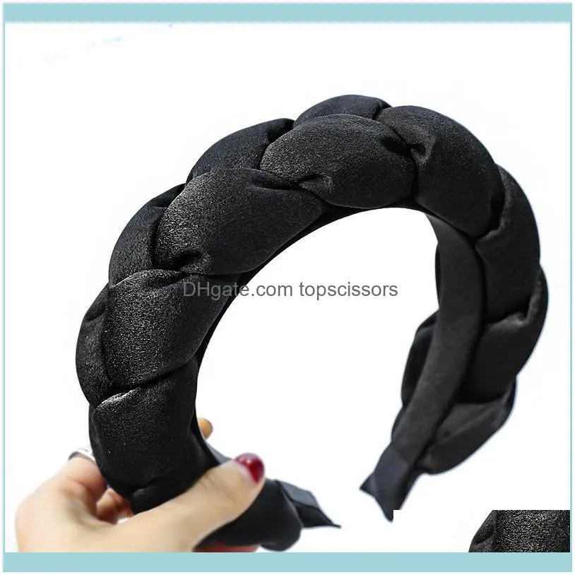 Vintage Thick Sponge Silk Cloth Hair Bands For Women Turban Braided Hairband Headband Hoop Clips Girls Accessories1