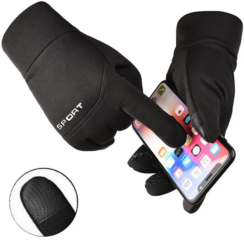 Herrfoderhandskar Thermal Walking Sports Running Touch Screen Gloves