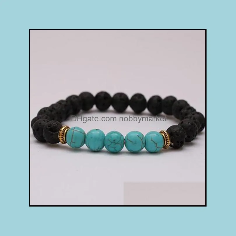 7 Chakra Bracelet Man Black Matte Lava Healing Balance Beads Reiki Buddha Prayer Natural Stone Yoga Bracelet For Women
