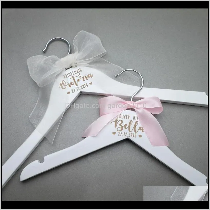 personalized wedding hanger bridal party gifts engrave name wood hanger bridesmaid groomsmen laser cut dress