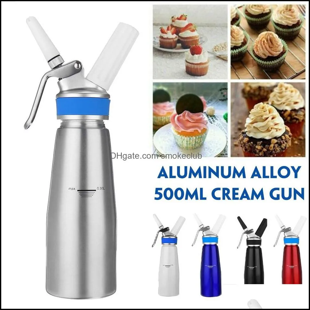 500ml Aluminum Cream Gun  Cream Foamer Chargers Foam Whipped Dessert Cream Dispenser Whipper Cake Making Decorating Tool ZZA7867