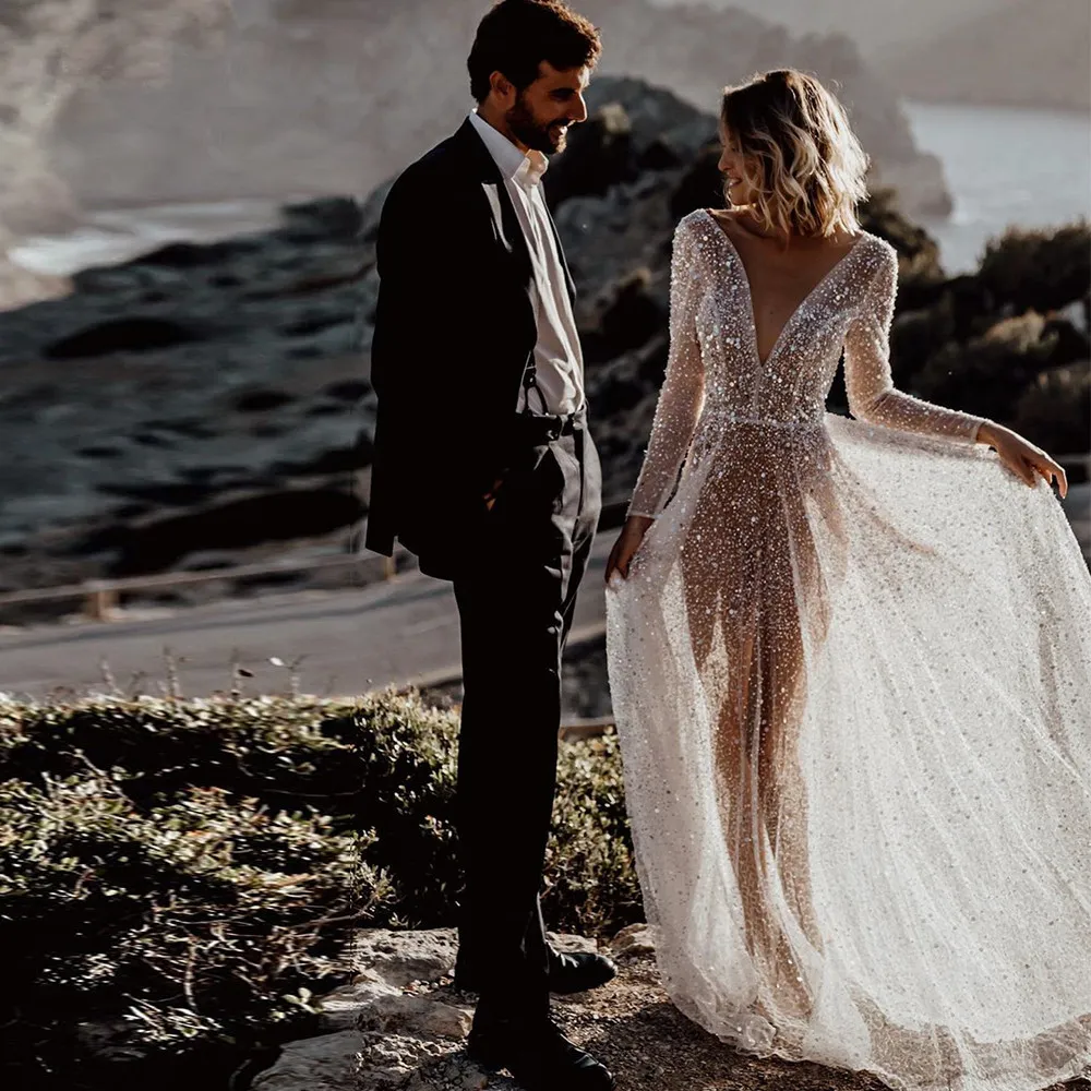 DHgate.com:Sensuous A-Line V-Neck Wedding Dress with DHgate.com:Sensuous A-Line V-Neck Wedding Dress with