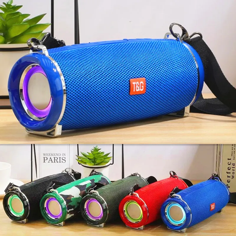 TG192 Wireless Bluetooth Speaker Portable Column Bass HiFi Subwoofer BoomBox Music-Center-Radio LED Flashing Light Outdoor TWS Speakers