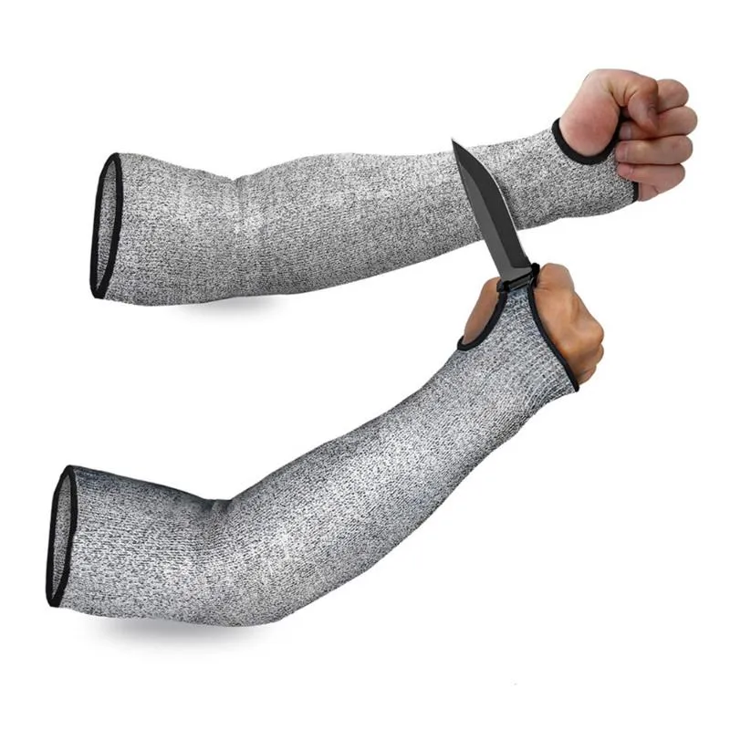 Emparelhar as mangas de malha resistentes ao longo corte de corte nível 5 A proteção ajuda a evitar arranhões arranhões de segurança da pele do braço protetor do braço dos joelhos