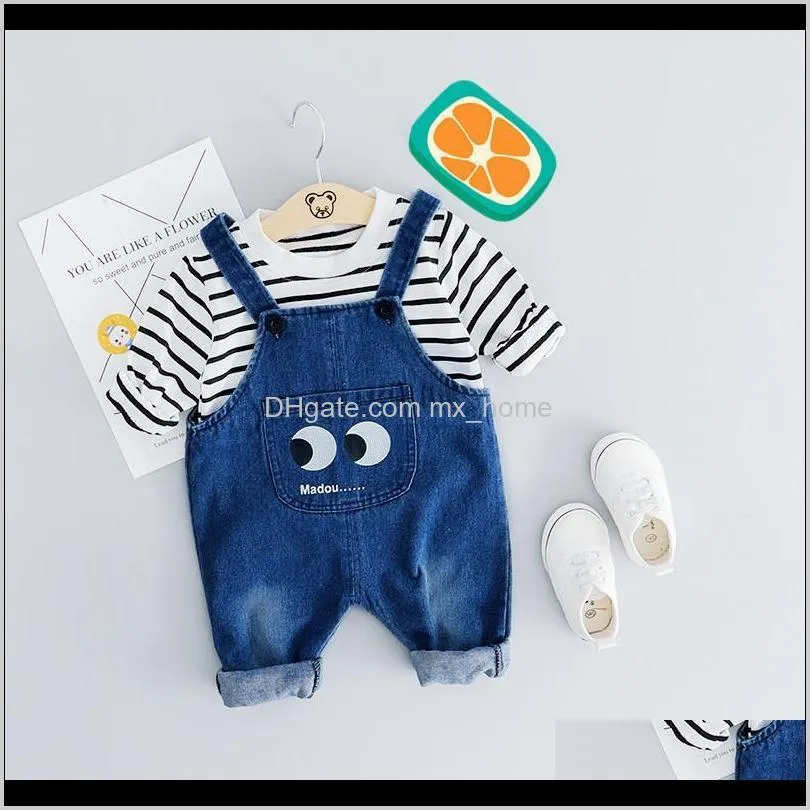 baby clothing sets children 1 2 3 4 years birthday suit boys tracksuits kids fashion sport suits t-shirt overalls 2pcs set 201023