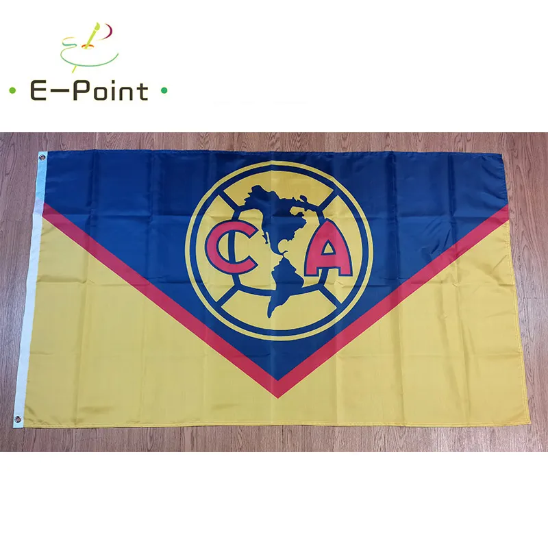 Mexique Liga America FC Bleu Jaune 3 * 5ft (90cm * 150cm) Drapeaux en polyester Bannière décoration volant maison jardin drapeau Cadeaux de fête