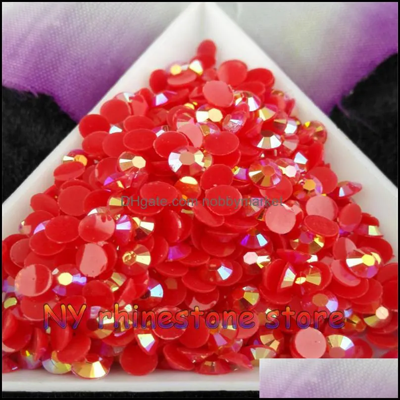 5000pcs/bag SS16 4mm 10 Color Jelly AB Resin Crystal Rhinestones FlatBack Super Glitter Nail Art Strass Wedding Decoration Beads Non