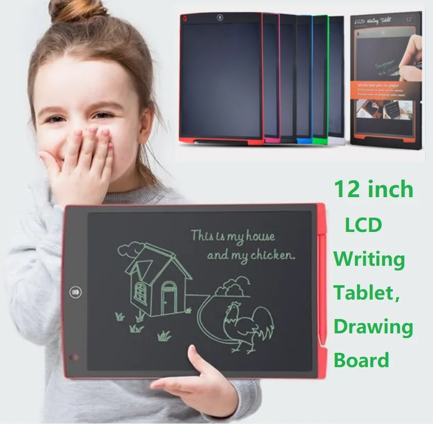 Hurtownie przenośny 12-calowy rysunek tabletki Płyty pisma ręcznego elektroniczny tablet deska z piórem dla dorosłych dzieci dzieci