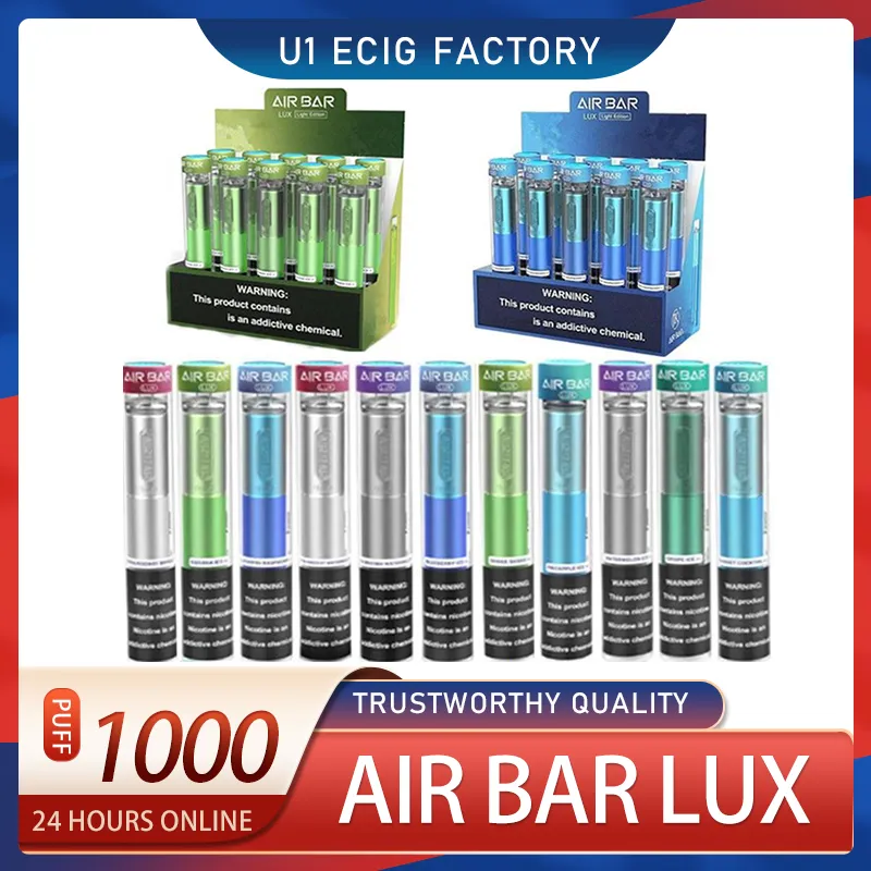 Air Bar lux 1000 puffs Disposable Cigarettes Pod Device 2.7ml Vape Pen Kit 500mAh battery Pre-filled Vapors e Cigs Portable Vaporizer PK Bang Xxl Puff Plus Flex