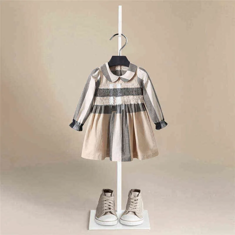 Kinder Designer Kleider für Mädchen Langarm Baby Mädchen Plaid Kleid Bebe Kind Prinzessin Kleinkind Mädchen Party Kleidung Weihnachtskleid G1129