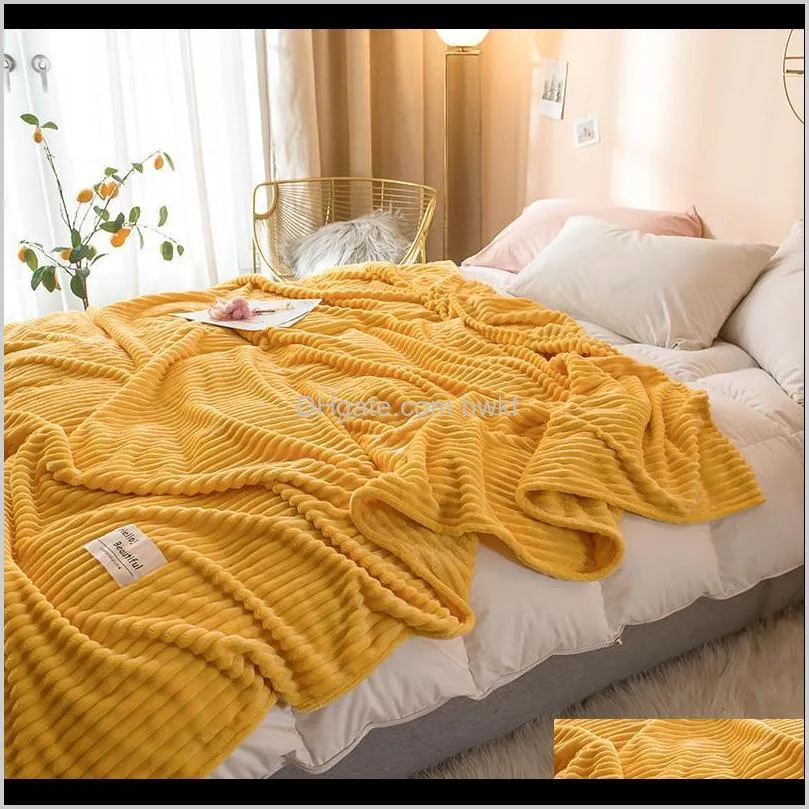 hot sale thicken coral fleece blanket on the bed home adult beautiful color blanket warm winter sofa travel blanket 201222