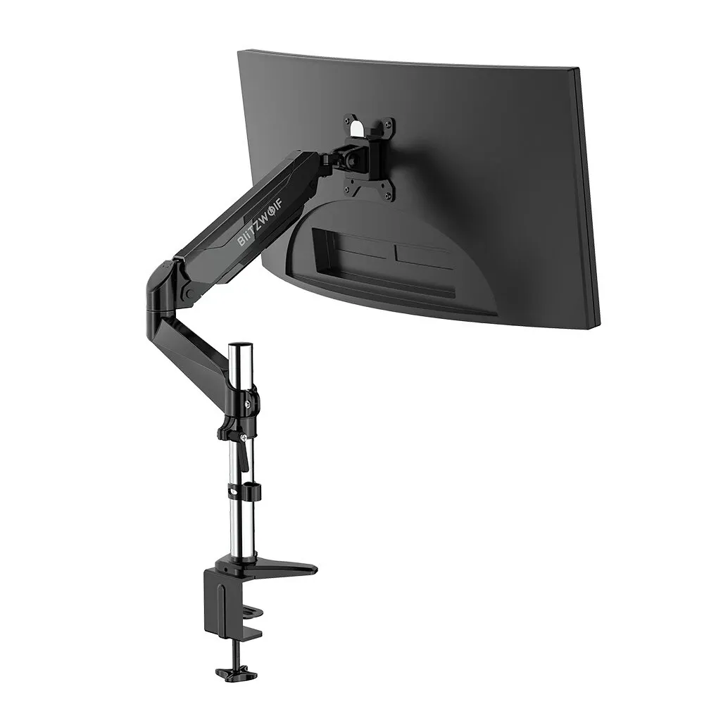 Blitzwolf® BW-MS2 Monitor Stand com braço pneumático 32 "rotação de 360 ​​°, -85 ° ~ + 90 ° Tilt, 180 ° giro, altura ajustável e gestão de cabos - preto