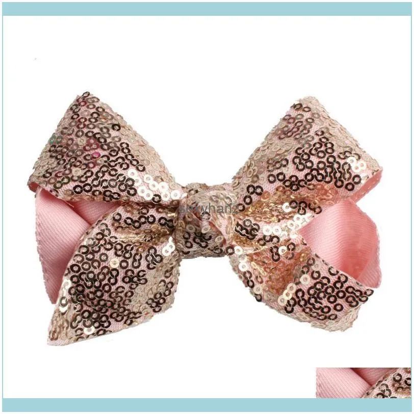 13 colors Girls Embroideried Sequin hair Bows With Alligator Clips Colorful Hairpins Bling Barrette Accessories